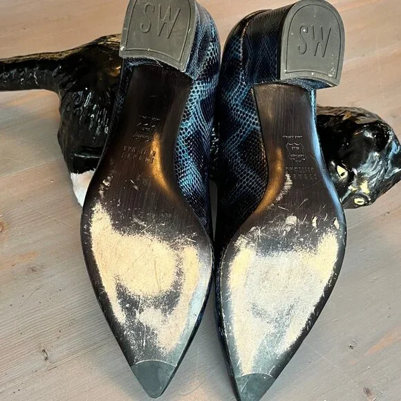 Stuart Weitzman First Class Blue Rattler Pumps - Picture 10 of 10